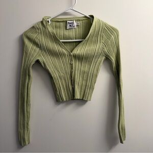 Princess Polly Green Cropped Cardigan